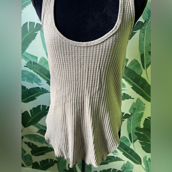 Carly Jean Los Angeles brown waffle slouchy tank top size S - Picture 3 of 7